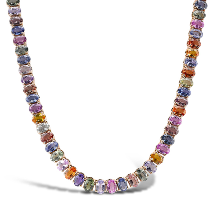 Rainbow Fancy sapphire necklace