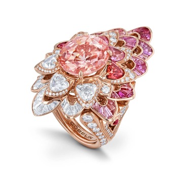 Gübelin Jewellery_Flaming Grace_Cocktail Ring_Padparadscha Sapphire_Sri Lanka