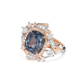 Spunky Sparkler ring with a grey spinel centre stone