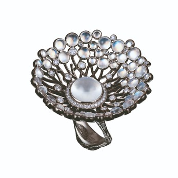 Moonstone Dandelion ring