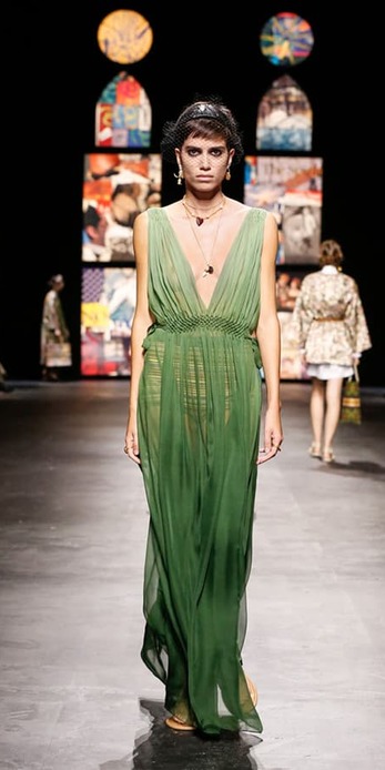 Ombre emerald green dress from the Spring 2021 Ready-to-Wear collection