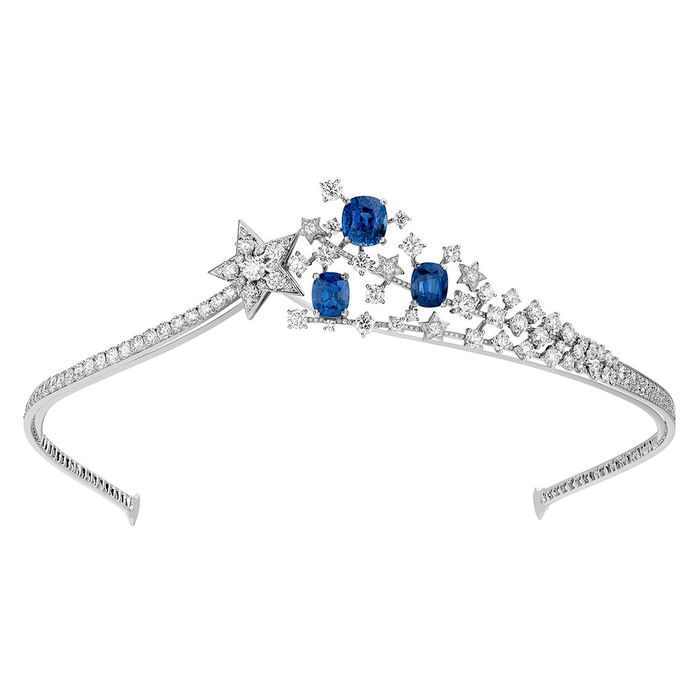 Contemporary sapphire and diamond tiara 