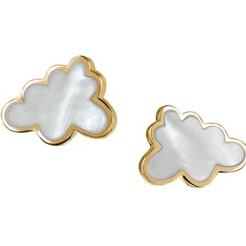 Pearl cloud earrings in plated yellow gold