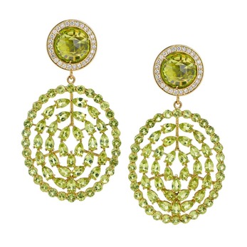 Plima earrings in gold and peridot