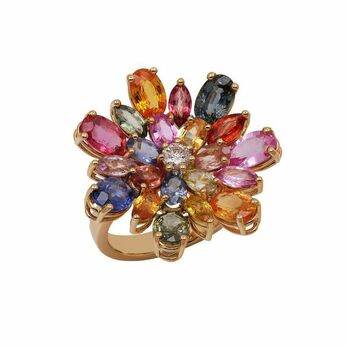 Desert Blooms Wildflower ring with fancy-colour sapphires 