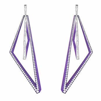 Vertigo Infinity earrings with diamonds in purple titanium
