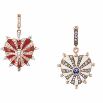 Pendants in gold,  diamonds and enamel from the iconic Mila collection
