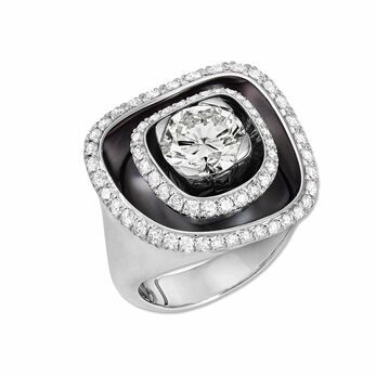 Titane Small Lagoon ring with brilliant-cut diamonds in white gold and titanium 