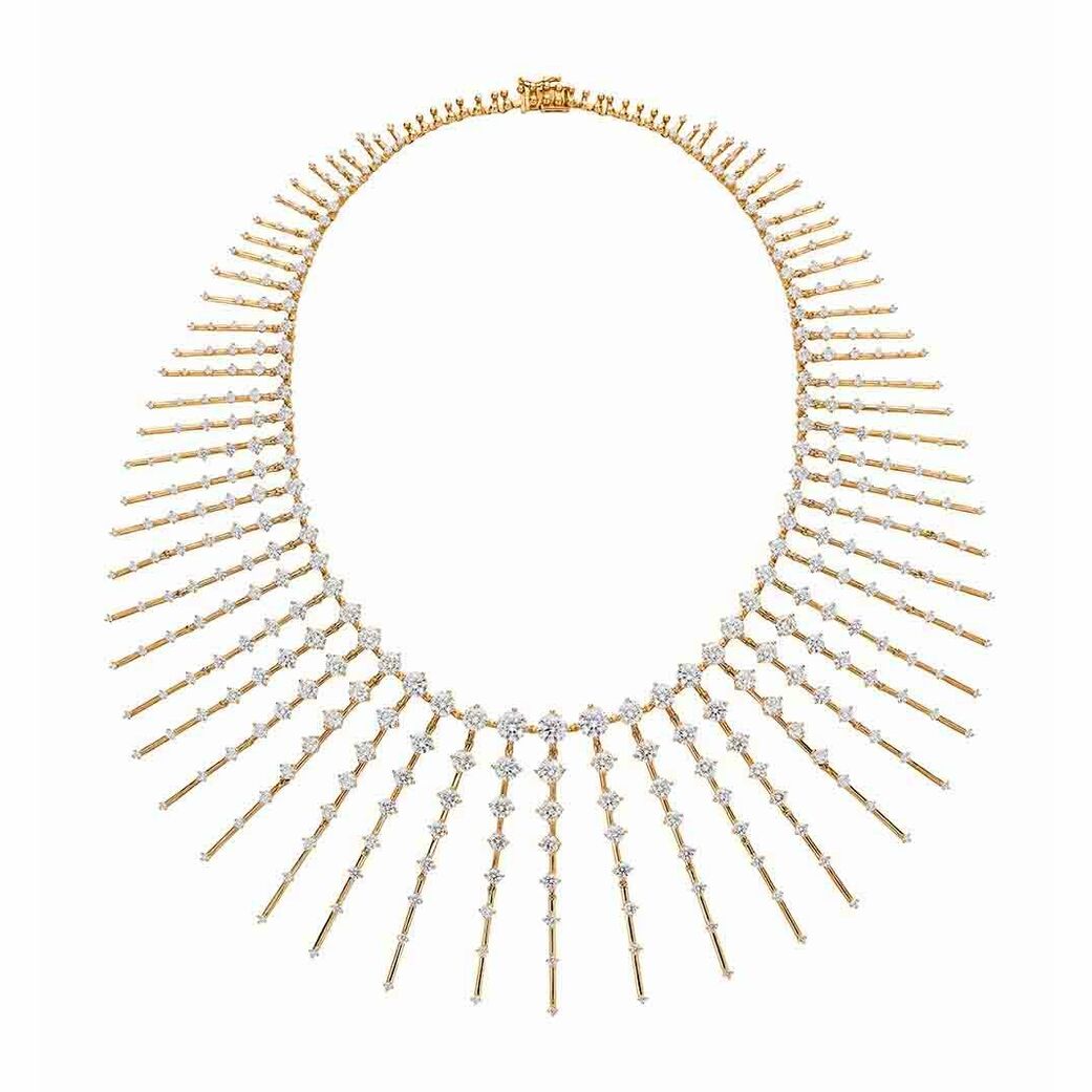 Brilliant Radiant necklace with diamonds in 18k yellow gold 
