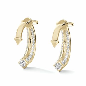 Avaanti Collection Arc earrings with diamonds in yellow gold 