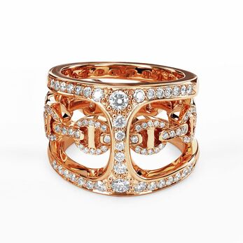 Dame Phantom ring with diamonds in rose gold 