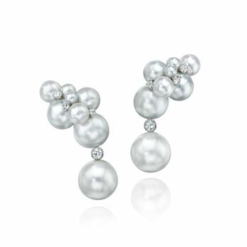 Pearl and diamond earrings