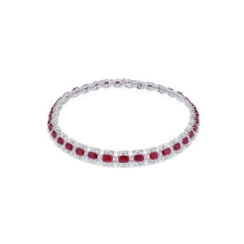 Pirouette Collar in white gold, rubies and diamonds