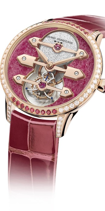 Three Gold Bridge Ruby heart watch 