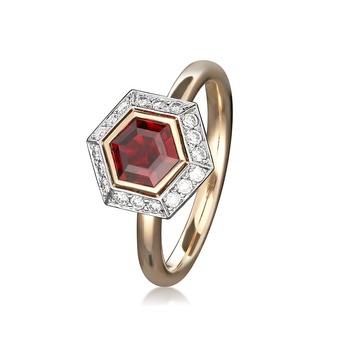 Spinel and diamond ring