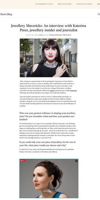 Jewellery Mavericks: An interview with Katerina Perez, jewellery insider and journalist