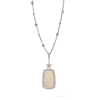 Ethiopian Opal Nectar Chain in opal and diamond 