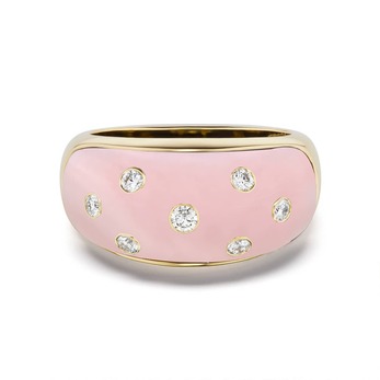 BomBae pink opal and diamond ring