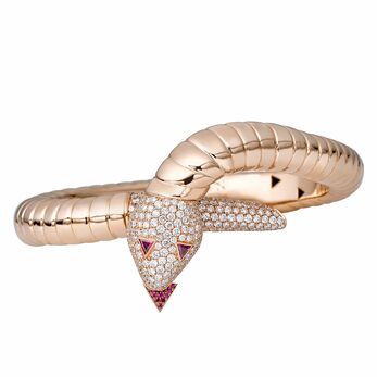 Drina Repose ring in rose gold, sapphire, ruby and diamond