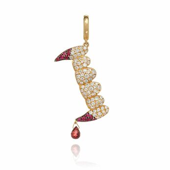 Release The Bats charm in yellow gold, ruby, garnet and Diamond