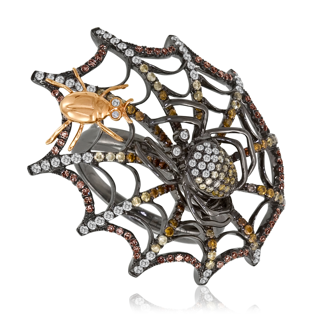 Ring featuring 5.8 cts. Fancy Diamonds, 1.3 cts. Vanilla Diamonds, 1.4 cts