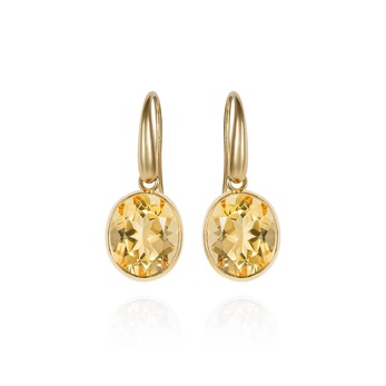 Citrine and yellow gold earrings