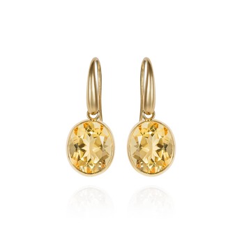 Citrine and yellow gold earrings