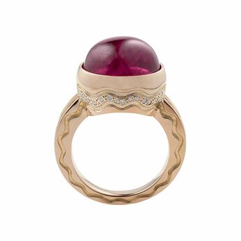 Talasi ring in rose gold, diamond and a 10.28ct pink tourmaline
