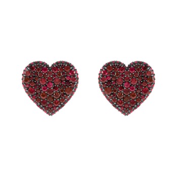  Ruby Heart earrings in white gold and rubies