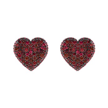  Ruby Heart earrings in white gold and rubies