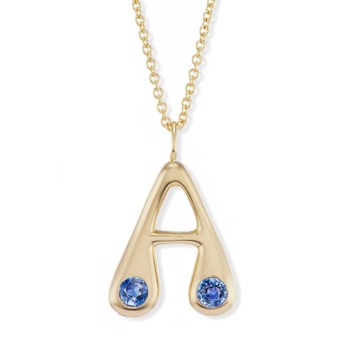 A pendant in gold and sapphire