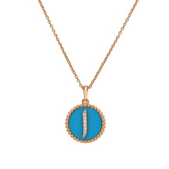 J pendant in gold, enamel and diamond