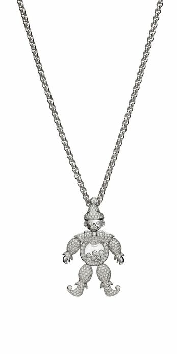 Happy Clown necklace in white gold and diamond 