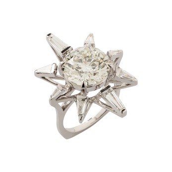 White gold and diamond ring