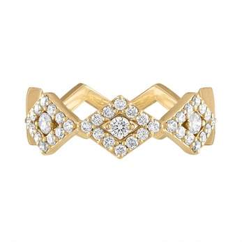 Gold and diamond ring