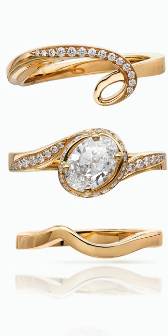 Gold and diamond ring