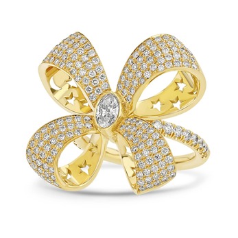 Gold and diamond ring