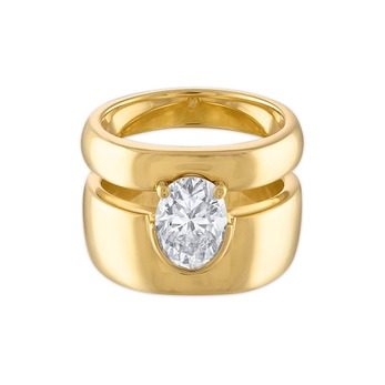 Gold and diamond ring