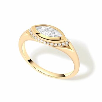 Gold and diamond ring