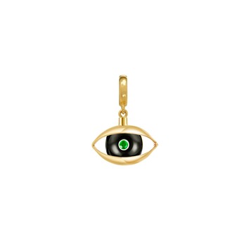  Eye Charm in gold, onyx and peridot