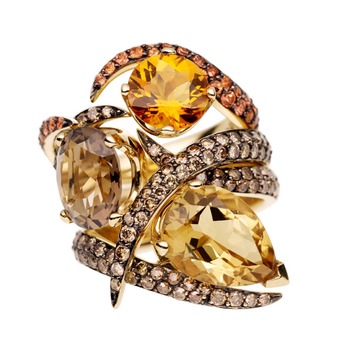  Aurora Ring in gold and orange sapphire