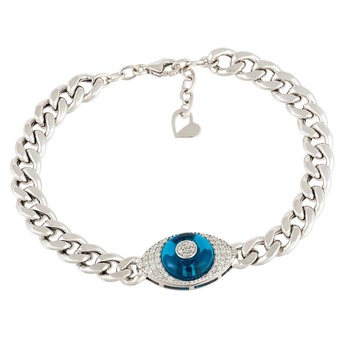 Evil Eye bracelet in white gold and diamond