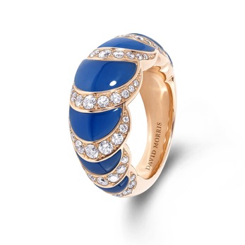 Fortuna Eternity ring in gold, blue agate and diamond