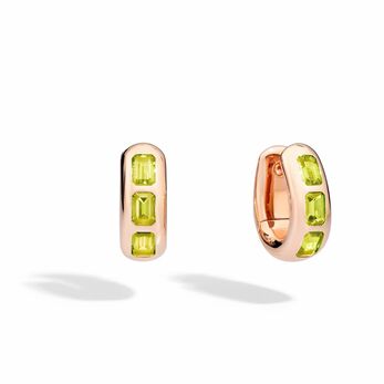 Iconica earrings in rose gold and peridot 