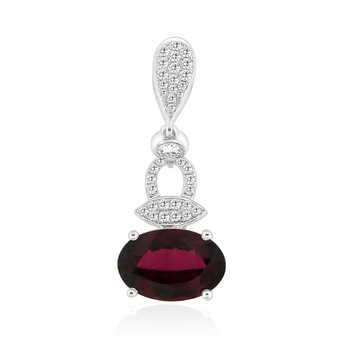 Pendant in white gold, diamond and tourmaline