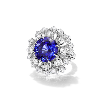 Set in 18k white gold with a tanzanite of over 11 carats and diamonds from the 2023 Blue Book collection