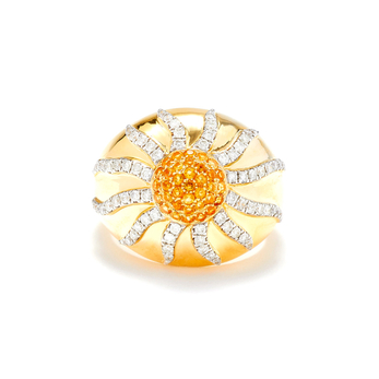 Bague Dôme Soleil in gold, diamond and citrine