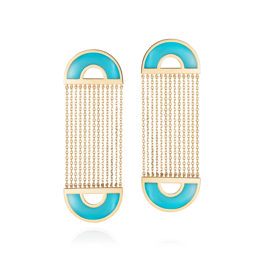 Grab N Go Ready 2 Smile earrings with turquoise in 18k gold