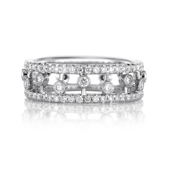 De Beers 'Dewdrop' ring with 0.95ct diamonds in 18k white gold
