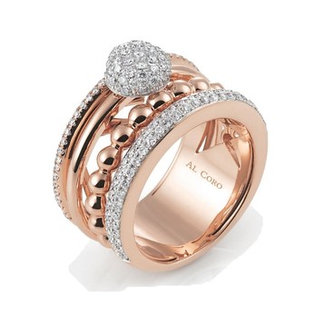 Al coro 'Palladio' ring with diamonds in rose gold
